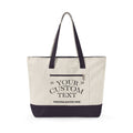 Personalized Zippered Canvas Tote Bag