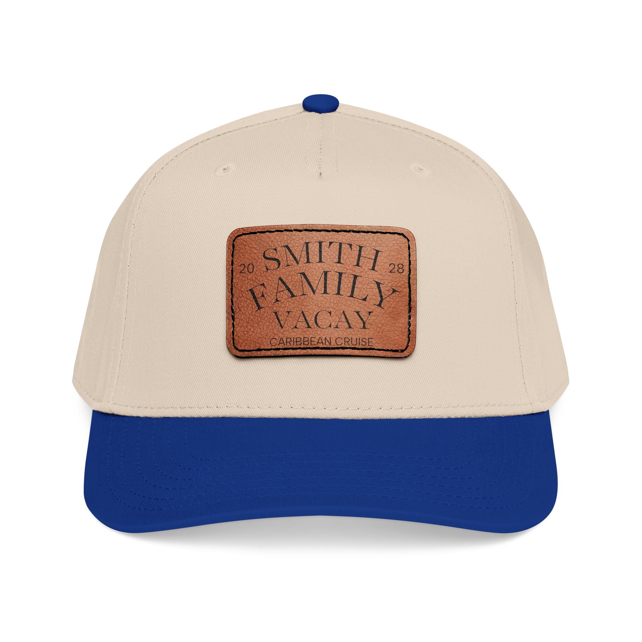 Personalized Text Leather Patch Baseball Cap