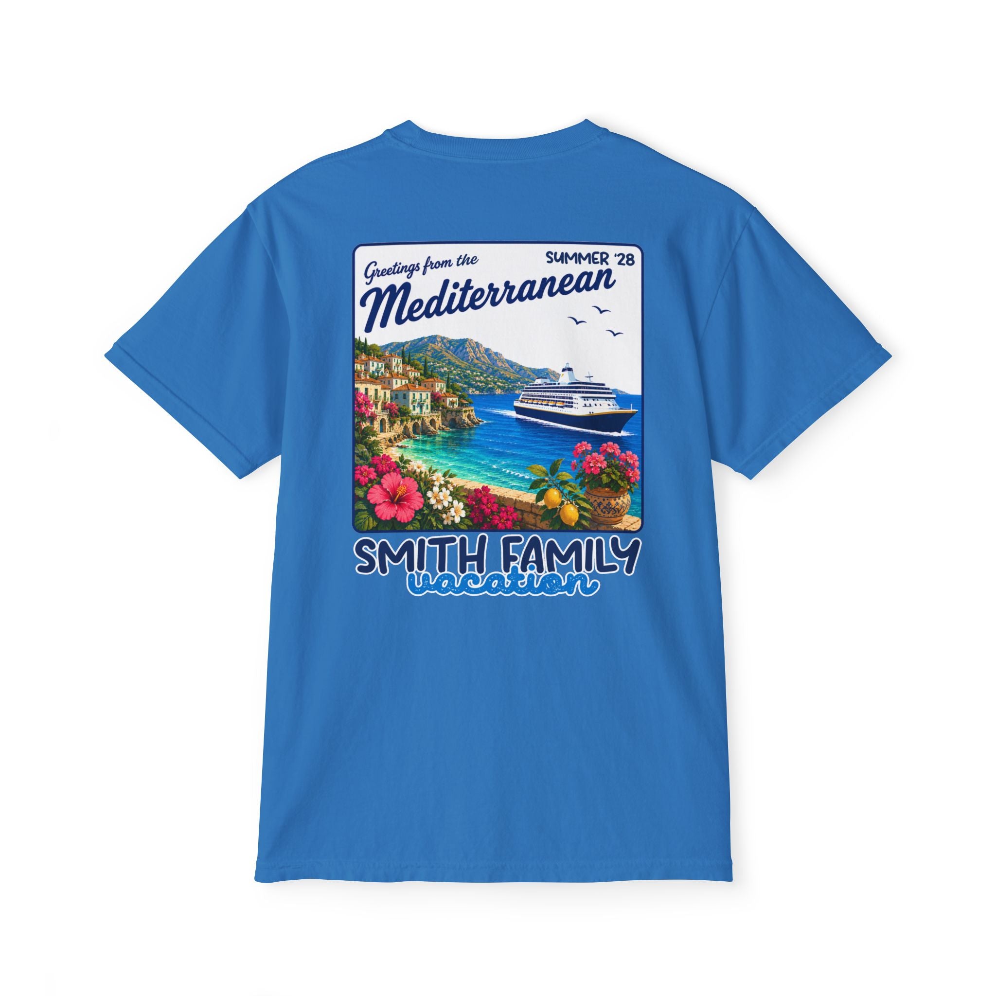 Greetings from the Mediterranean Pocket Tee - Suite Escape