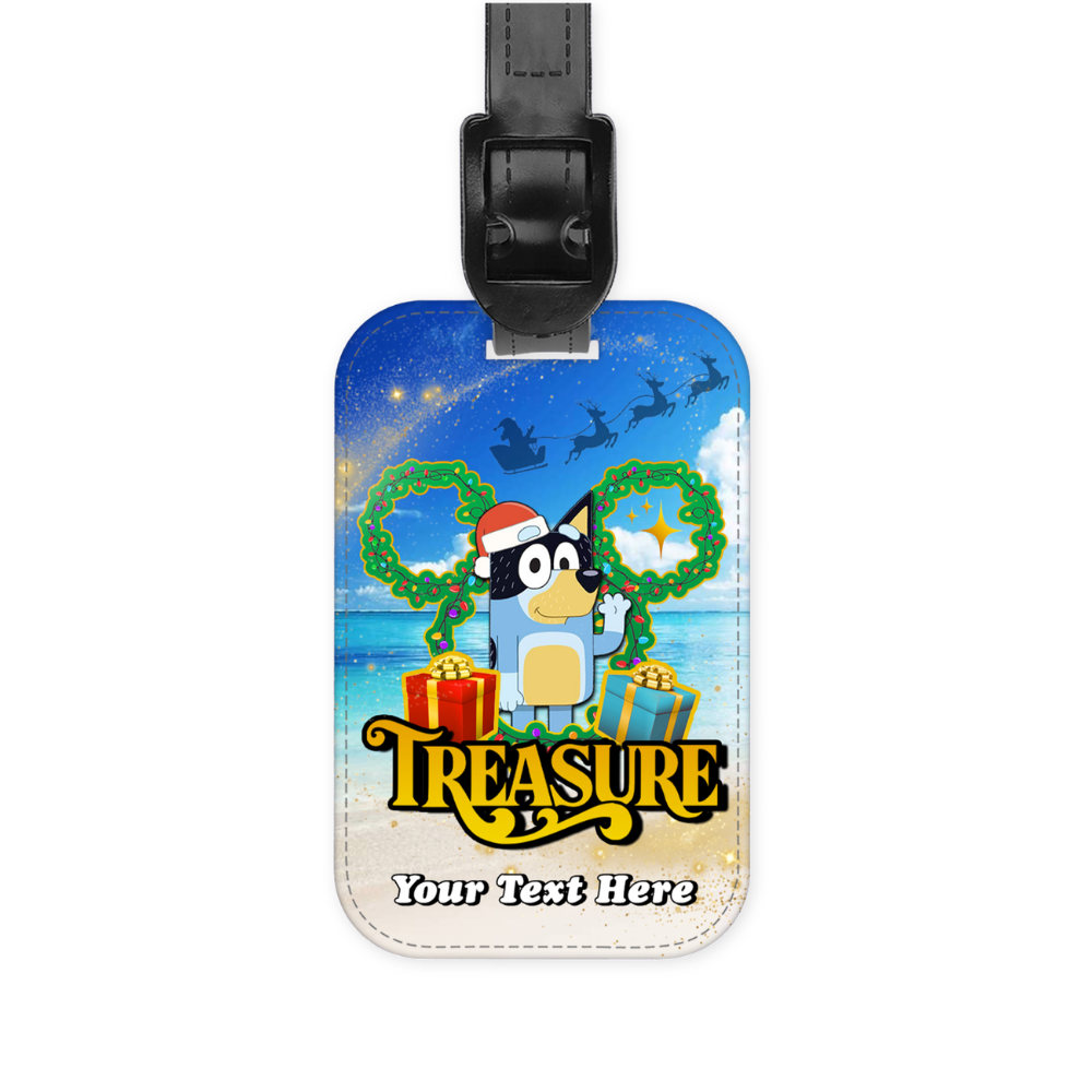 Magical Cruise Line Christmas Luggage Tag - Bluey