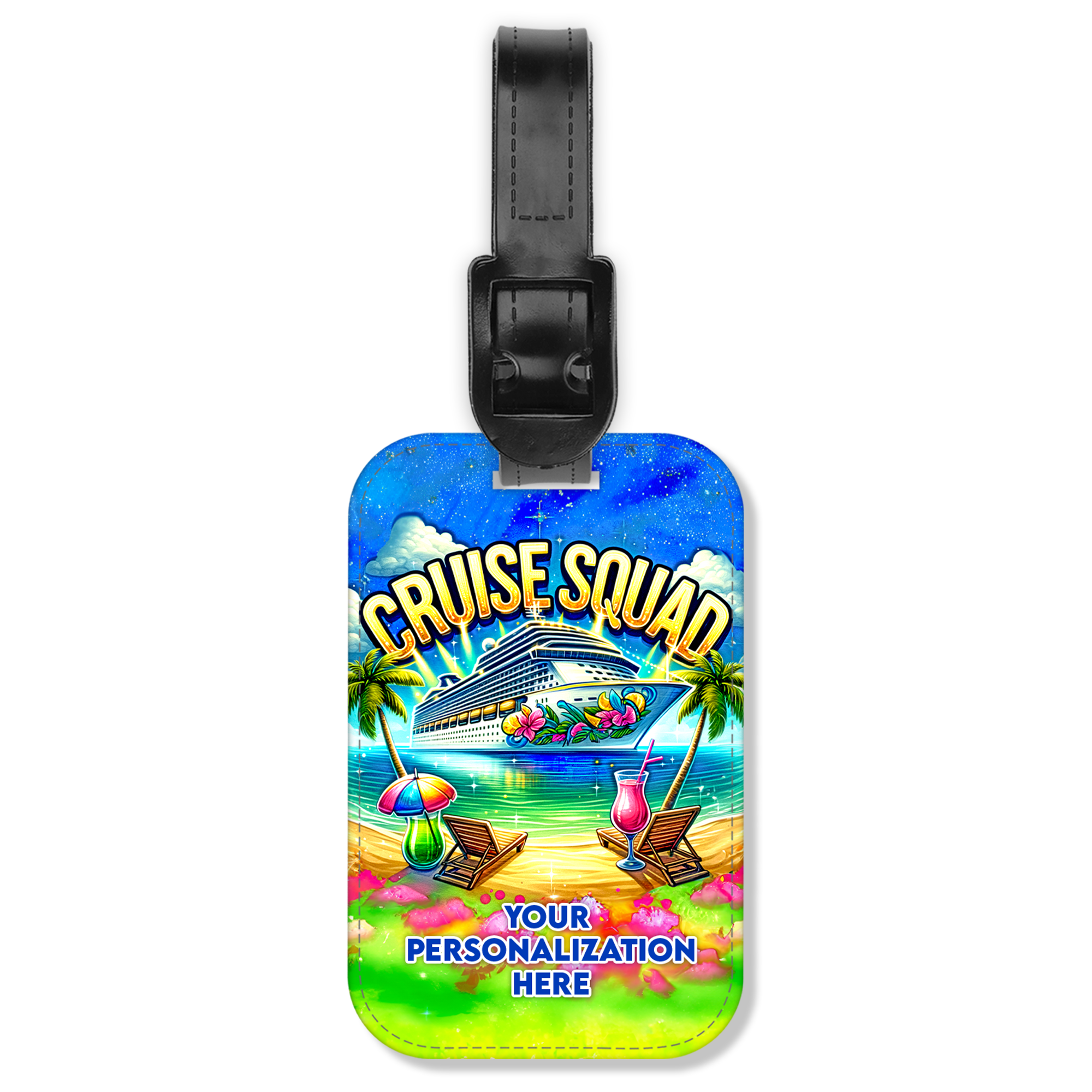 Personalized Luggage Tag - Cruise Squad (Tropical) - Suite Escape