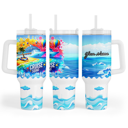 Cruise Squad Quencher Tumbler - Watercolor Beach - Suite Escape