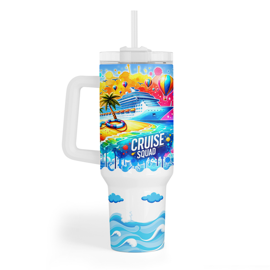 Cruise Squad Quencher Tumbler - Watercolor Beach - Suite Escape