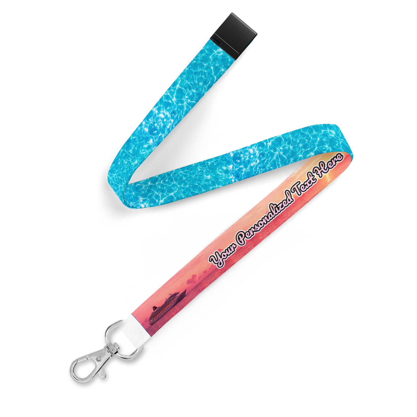 Personalized Lanyard - Pink Sunset