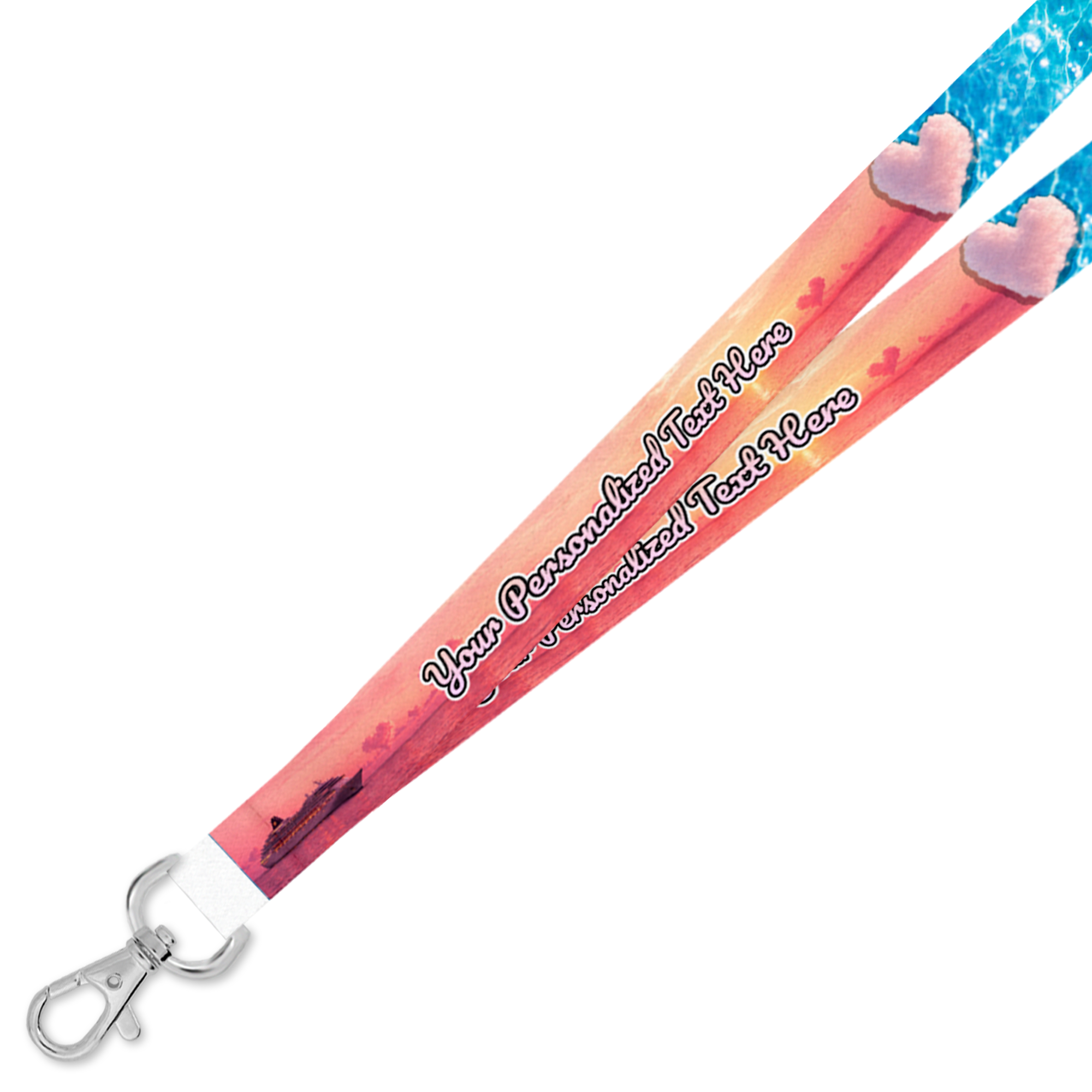 Personalized Lanyard - Pink Sunset