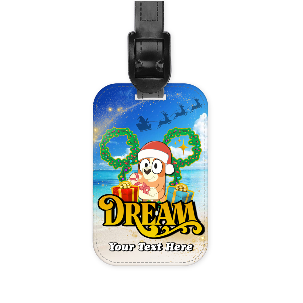 Magical Cruise Line Christmas Luggage Tag - Bluey